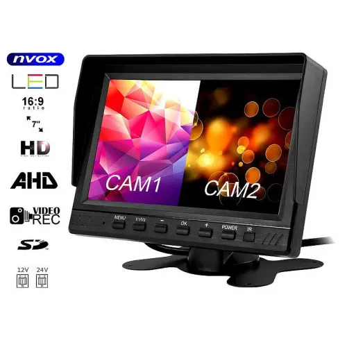 Nvox: монитор 7 + AHD камера заднего вида (4PIN, 5 м)