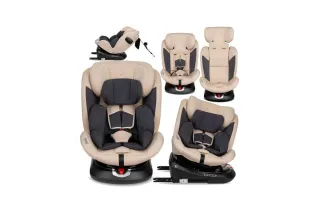 Автокресло MoMi EMi (бежевое) для детей 40–150 см